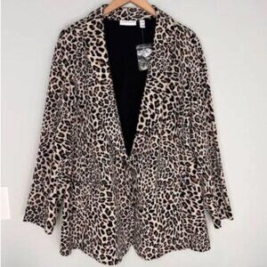 Susan‎ Graver NWT 3XP Leopard Animal Print Knit Jacket